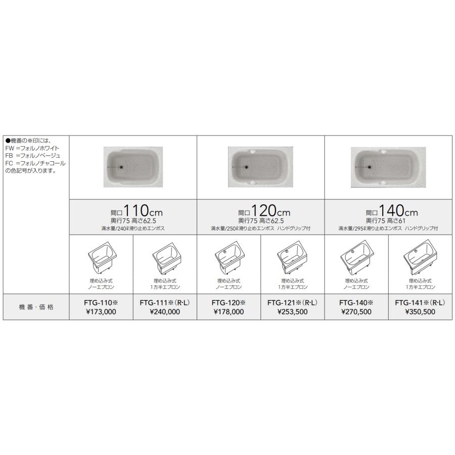 クリナップ アクリストン浴槽 フォーンス サイズ120X75X62.5cm クリナップ アクリストン浴槽 フォーンス サイズ120X75X62.5cm