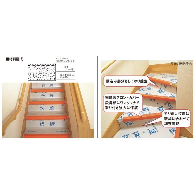 【直階段用】フクビ化学工業　階段用養生材　快段　KDAN　73x430x4.6ミリ　14枚入/梱　(法人・個人事業主・店舗様向け販売商品)