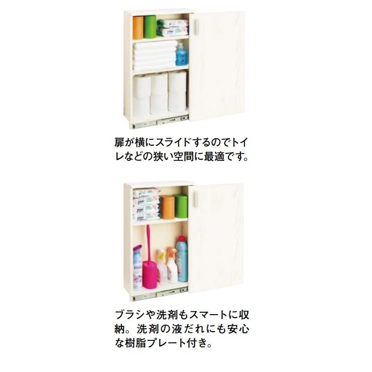 ノダ サニタリー収納 引き戸タイプ KUA-710W1(R,L) アッシュ柄ホワイト