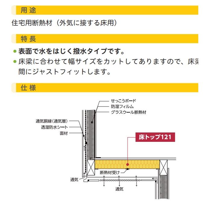マグ・イゾベール 床用グラスウール断熱 床トップ121 R値3.4 相当密度 