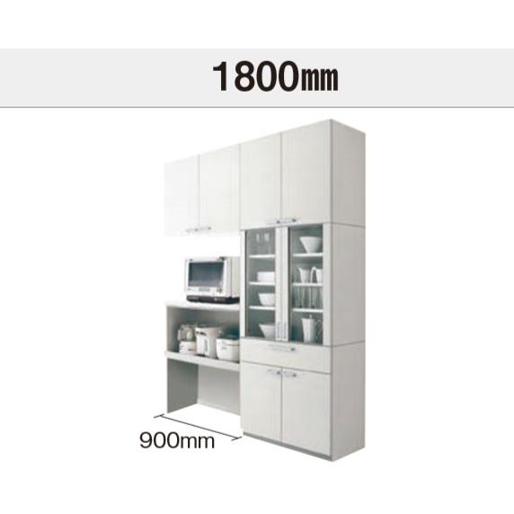 パナソニックカップボードＶスタイル間口1800ミリ高さ2350ミリ　トール家電ハイカウンタープラン開き扉・カウンターメラミン仕様　扉グレード10　