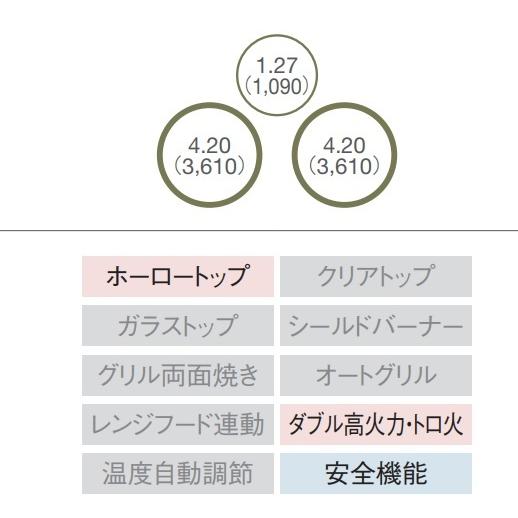 クリナップビルトインガスコンロ　間口600ミリ　ホーロートップ　ZGFNK6R18NKE-E　ブラックフェイス　ブラック天板　片面焼グリル　メーカー配送につき代引不可｜colo0703｜02