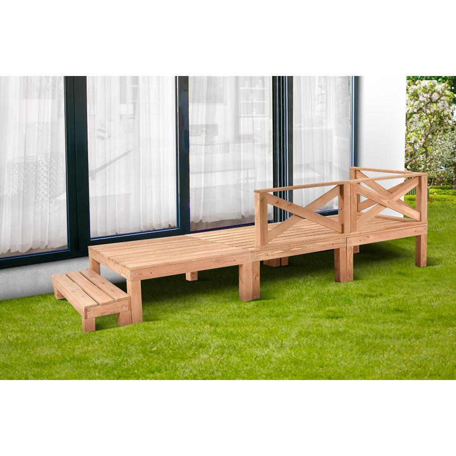 ウッドデッキ 天然木 キット 7点セット 0.75坪 天然木(杉)を採用