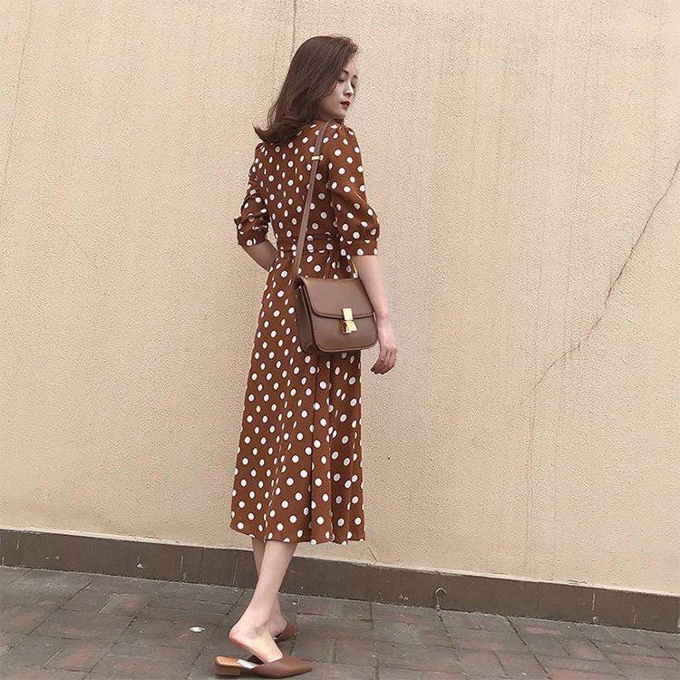 最低価格の 大人 お出かけ オシャレ Vネック ドット柄 ワンピース 七分袖 夏 春 ワンピース 40代 レディース マキシワンピース 30代 ゆったり 韓国風 二次会 結婚式 50代 ワンピース サイズ S Www We Job Com