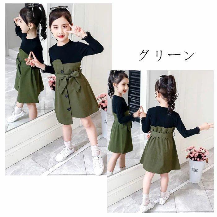 韓国子供服 ワンピース 春着 新作 キッズ 女の子 春ワンピ 丸首 長袖 アンサンブル オシャレ 可愛い ガールズ ワンピ 膝丈上 お祝い リゾート 通学 旅行 人気 子 Yis2t7taae ベビー キッズ マタニティ Ststephensforest Org