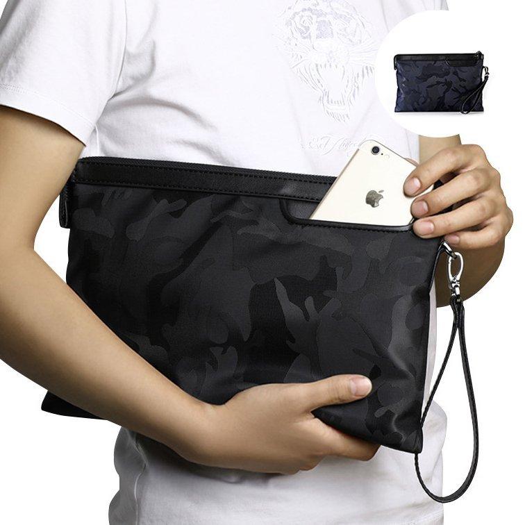 日本最大の クラッチバッグ メンズ バッグ チャック 大容量 スマホポーチ 迷彩 軽量 オシャレ 軽い 薄い おしゃれ 小物入れ 人気