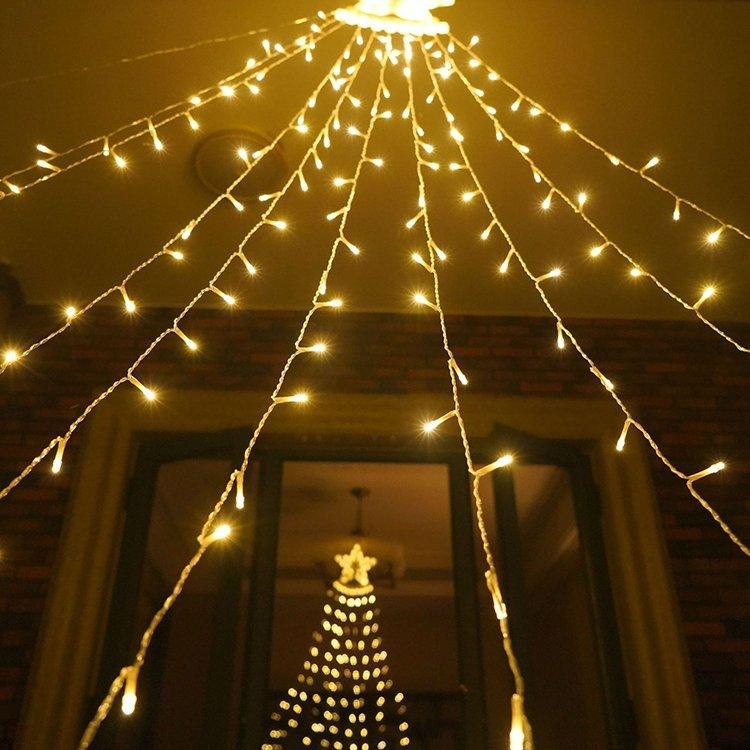 ソーラーライト 屋外 イルミネーション つらら Led クリスマス ライト 充電式 クリスマスツリー リモコン付 パーティー おしゃれ かわいい 防滴 値頃