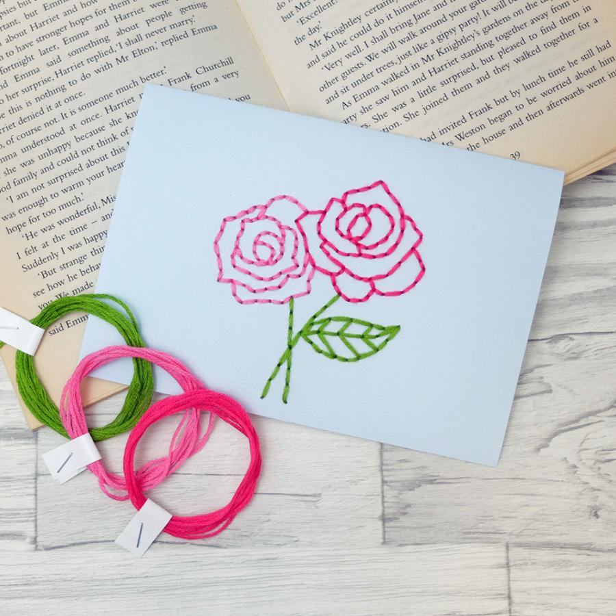 紙刺繍キット バラ 薔薇 メッセージカード 刺繍セット 刺繍糸 便せん 手作り 手芸 ハンドメイド 送料無料 Ysk 106 Color Stitch Yahoo 店 通販 Yahoo ショッピング