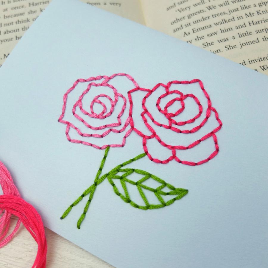紙刺繍キット バラ 薔薇 メッセージカード 刺繍セット 刺繍糸 便せん 手作り 手芸 ハンドメイド 送料無料 Ysk 106 Color Stitch Yahoo 店 通販 Yahoo ショッピング