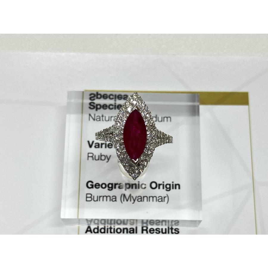 ルビー 2.04ct ビルマ産 Burma GIA鑑別書 D0.86ct PT900 7.5g 指輪 （JP12号） サイズ直し無料 7814S_2