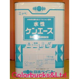 日本ペイント　水性ケンエース　16kg ツヤ消し 白　水性反応硬化形エマルション塗料｜colorbucks-outlet