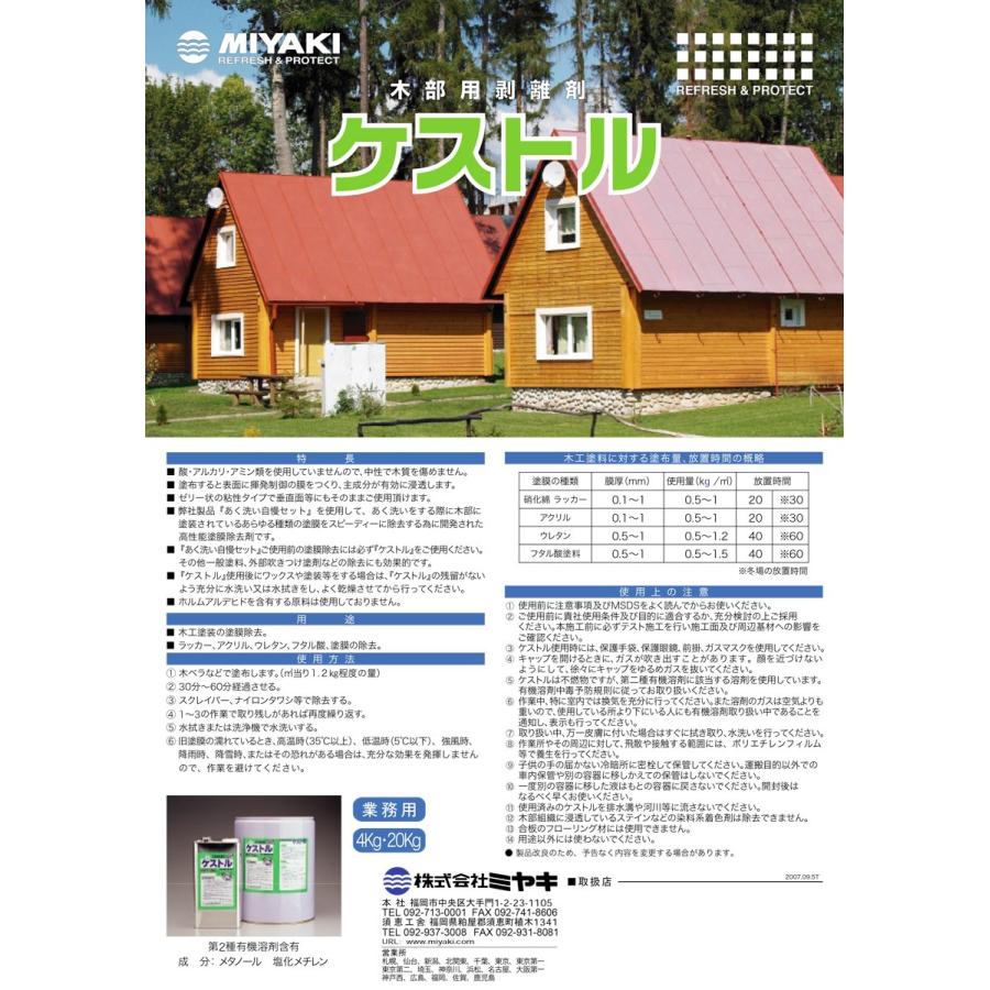 MIYAKI　ケストル　20kg　屋外用木部用剥離剤　中性