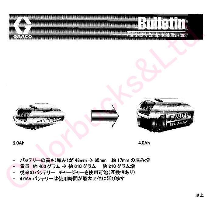グラコ Ultra Max コードレス シリーズ用 リチウムイオンバッテリー4.0