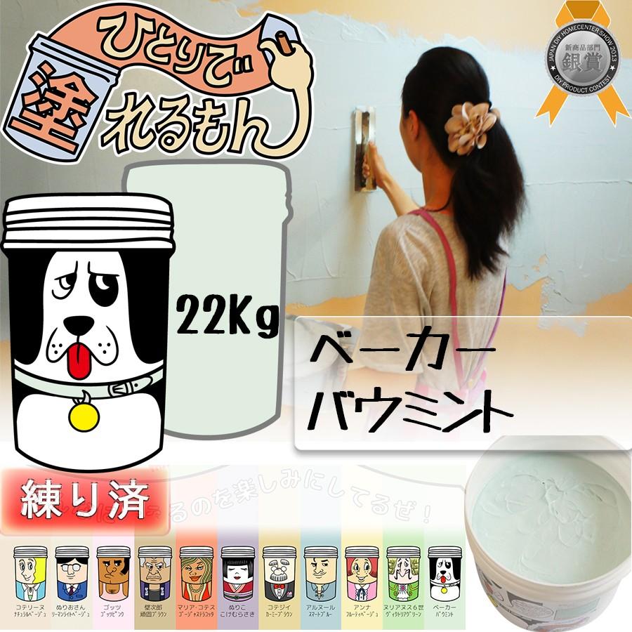 天然塗り壁材 ひとりで塗れるもん ベーカー （バウミント） 22KG 練