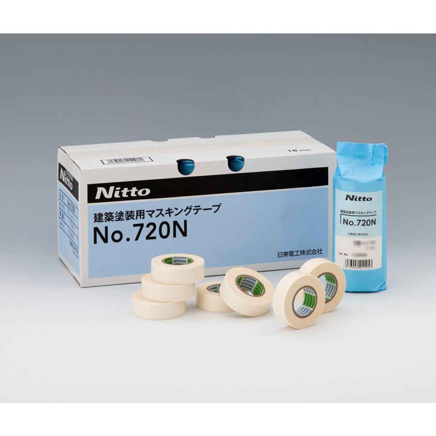マスキングテープ 12mm 2箱セット NITTO 日東電工 No.720N 白 マスキングテープ 1箱売り 12mm×18M 100巻