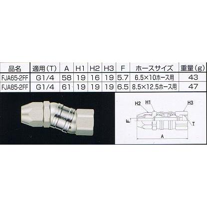 ダイセン　FJA65-2FF　アルミ製　G1/4メネジ　6.5パイホース用｜colorbucks｜02