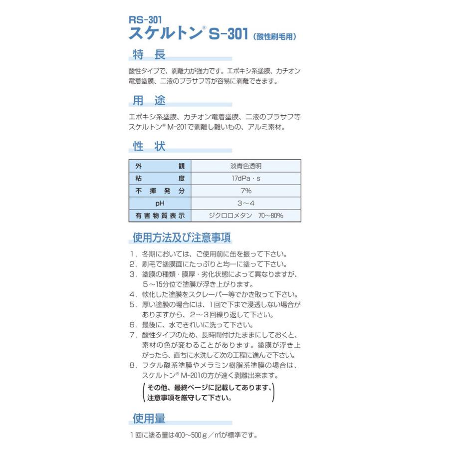 ナトコ　スケルトン S-301　4kg　酸性ハケ用　塗料剥離剤｜colorbucks｜02