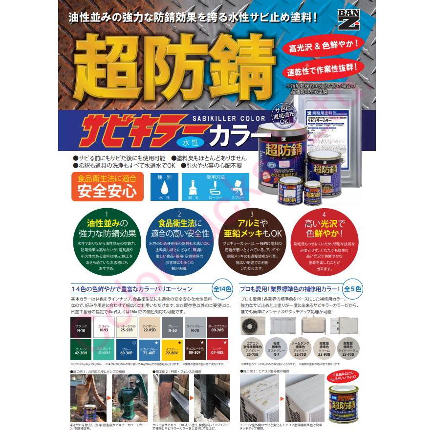 超防錆 サビキラーカラー】【ミルキーホワイト】【4kg】BAN-ZI