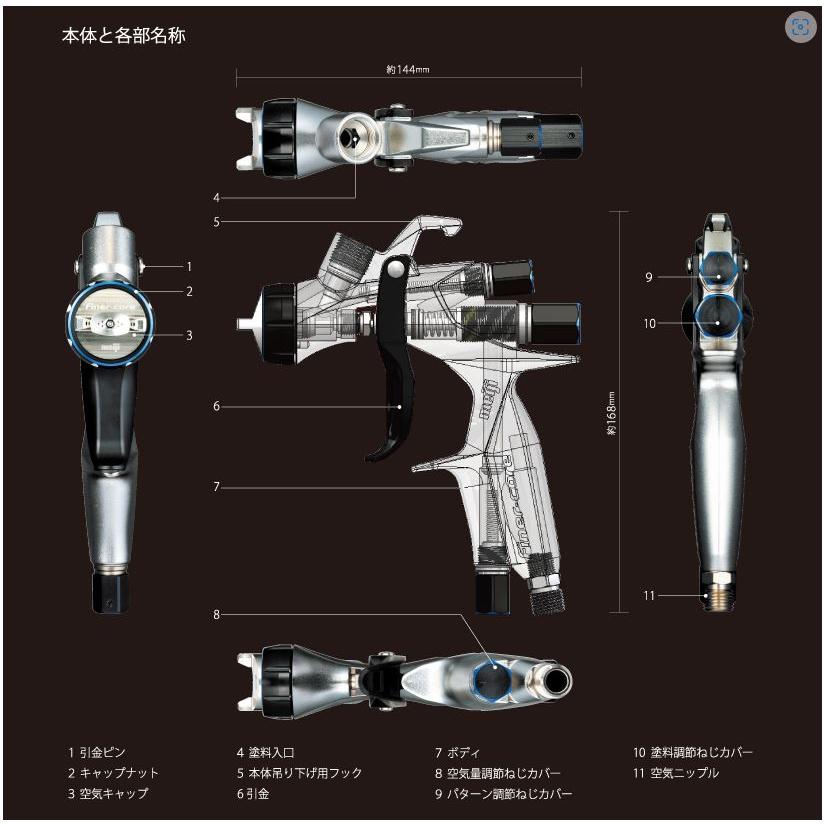 明治　スプレーガン　ファイナーコア　　 標準　口径1.5 meiji FINER-CORE-15】1.5mm口径【ファイナーコア】明治機械製作所