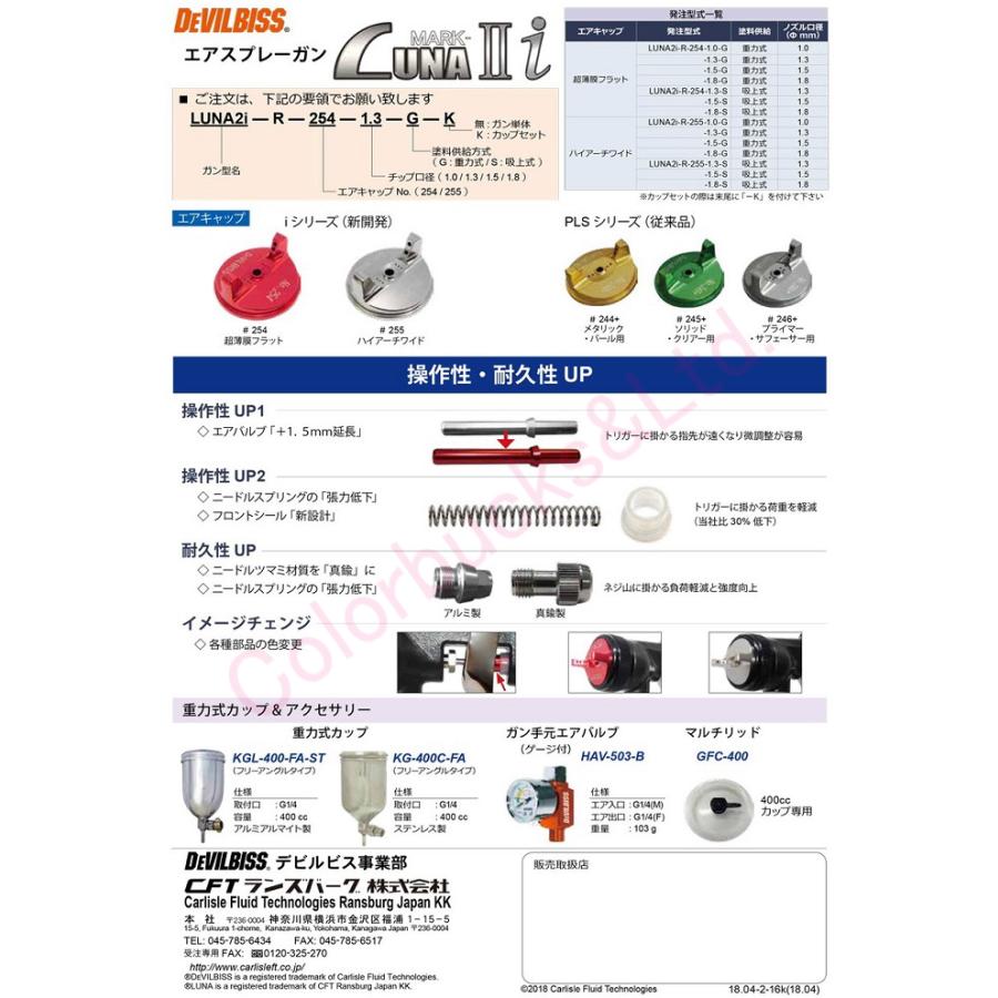 LUNA2i-R255-1.3GK】【KGL-400-FA-STカップ付】【Devilbiss LUNA2i-R255-1.3GK】【KGL-400-FA-STカップ付】【Devilbiss