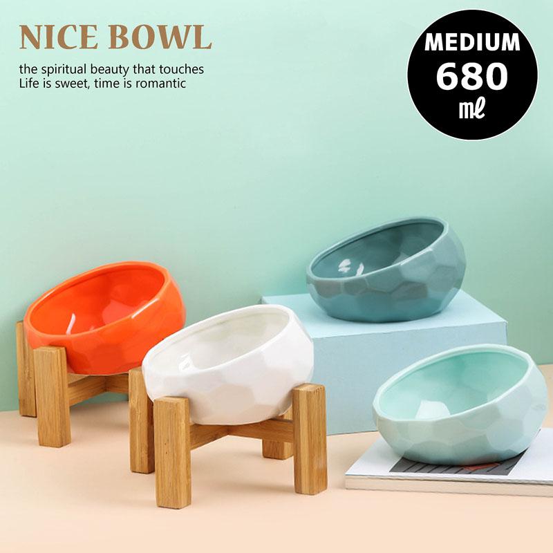 スタンド付き【SALE】フードボウル Mサイズ セラミック 犬 猫