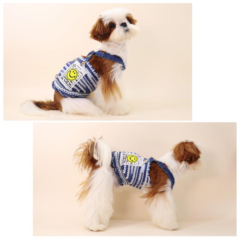 DDPET】送料無料 ドッグウェア デニム ミックスニット サロペット