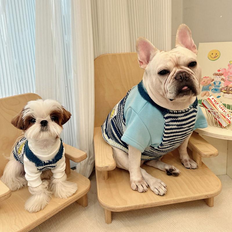 DDPET】送料無料 ドッグウェア デニム ミックスニット サロペット