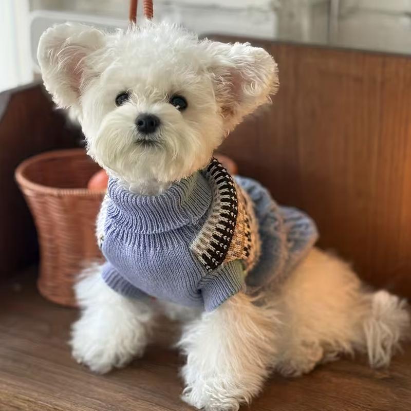 送料無料】ケーブル編み フェアアイル柄 犬 犬用 服 ニット セーター