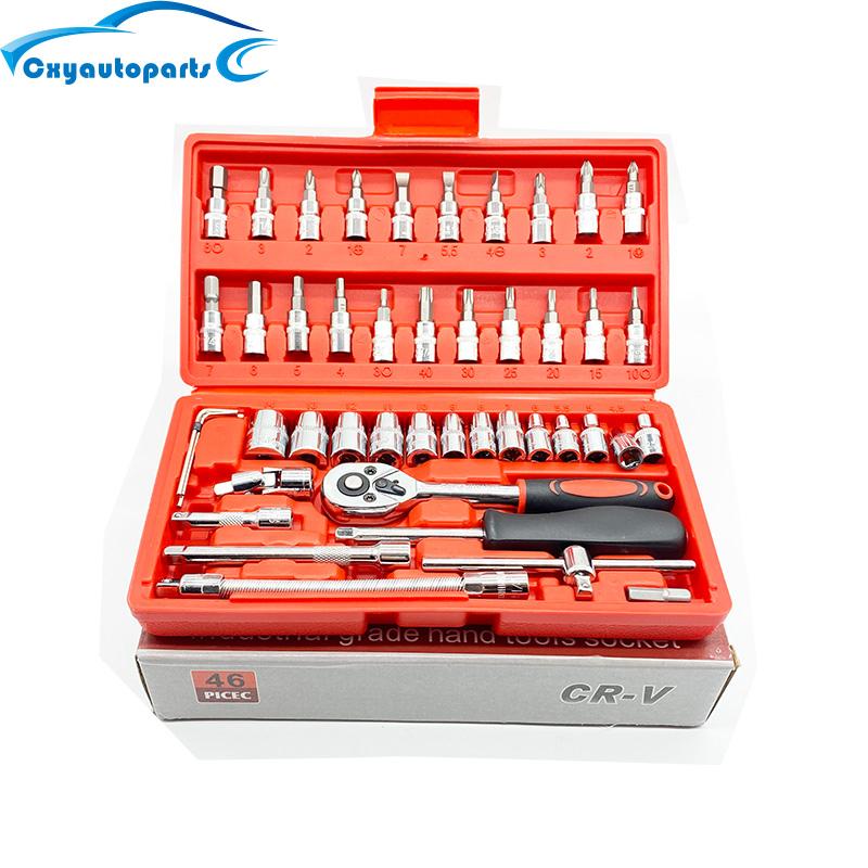 工具セット ツールセット 車 46 個 レンチ ソケット ハードウェア スパナ ドライバー ラチェット レンチセット キット 車 修理 ツール コンビネーション Cr V C Shopカラフル 通販 Yahoo ショッピング