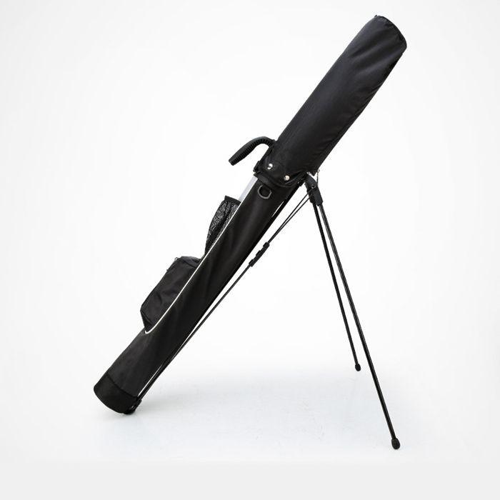 クラブケース スタンド 背負える ゴルフ ショルダーベルト フード付き キャディバッグ セルフスタンド ゴルフバッグ 軽量　撥水加工 ブラック クラブケース スタンド 背負える ゴルフ ショルダーベルト フード付き