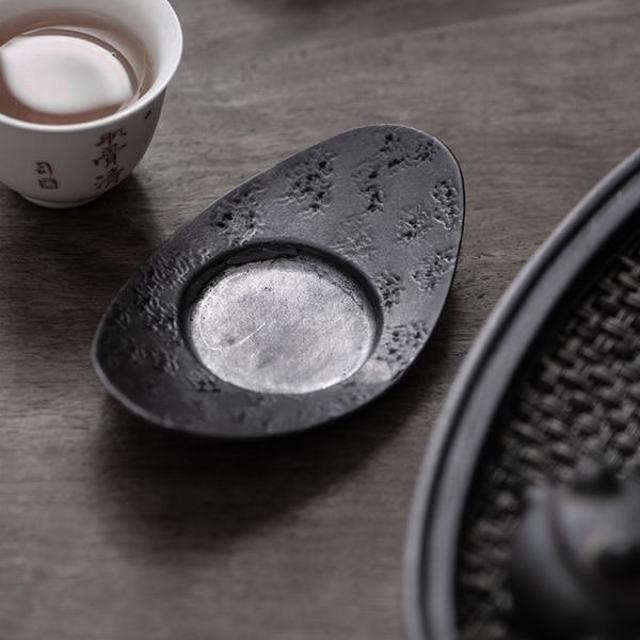 茶托 喜山 煎茶道具 茶道具 Amazon | 茶器 錫製 茶托 茶道具 煎茶道具 5個 セット 花菱 コースター