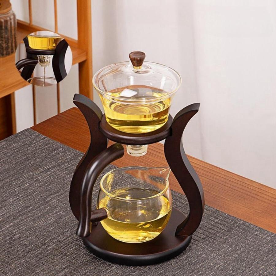 ティーポット ガラス 耐熱 湯呑み 茶こし 半自動ティーセット 茶器