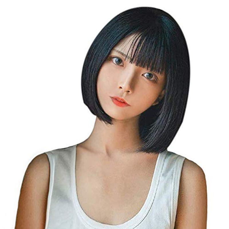かわいい姫様 ウィッグ ショート ボブ かつら ウイッグ おしゃれ 可愛い ストレートウィッグ 前髪 ぱっつん 空気感 小顔 フェミニンボブ 保証書付
