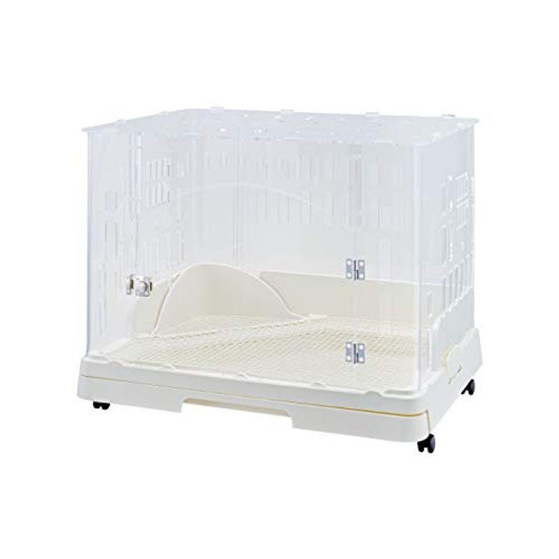 ジェックス スマートルームクリア うさぎ用アクリル製ケージ 段差が低い 観音開きタイプ 引き出し・トイレ付き ホワイト(18785円)