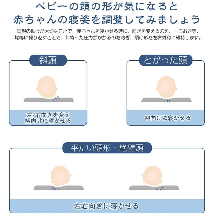 Adokoo ベビーまくら 向き癖防止枕 絶壁頭 斜頭 変形 猫背 寝姿を矯 男女兼用 汗とり 綿 低反発ピロー 快眠 頭の形が良くなる 最新発見 正