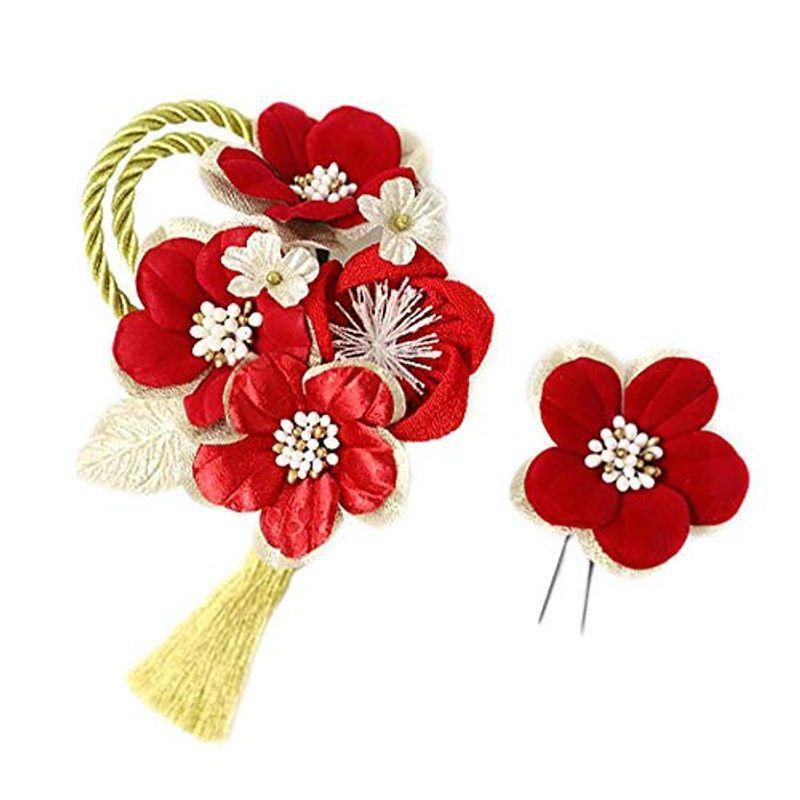もらって嬉しい出産祝い 金 赤 2点セット 袴 前撮り 振袖 花 成人式 髪飾り ちりめん No 12 006 ドライフラワー ヘアアレンジ ヘアスタイル 髪型 房 その他和装小物 Michiganestateplanning Com