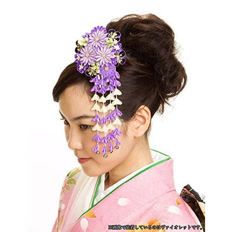 つまみ細工 髪飾り 紫 菊 梅つまみ かんざし 成人式 和装小物 振袖 その他和装小物 簪 着物 簪 髪型 和装 卒業式 浴衣 Colorful Cherry 販売お得セール