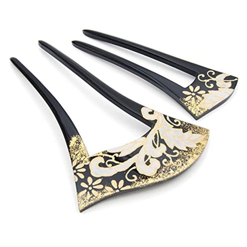 花しおり バチかんざし 和装小物 簪 黒 着物 髪飾り 髪留め 着物 浴衣 着物タウン その他和装小物 4525 1 ブラック 宅配便 Colorful Cherry