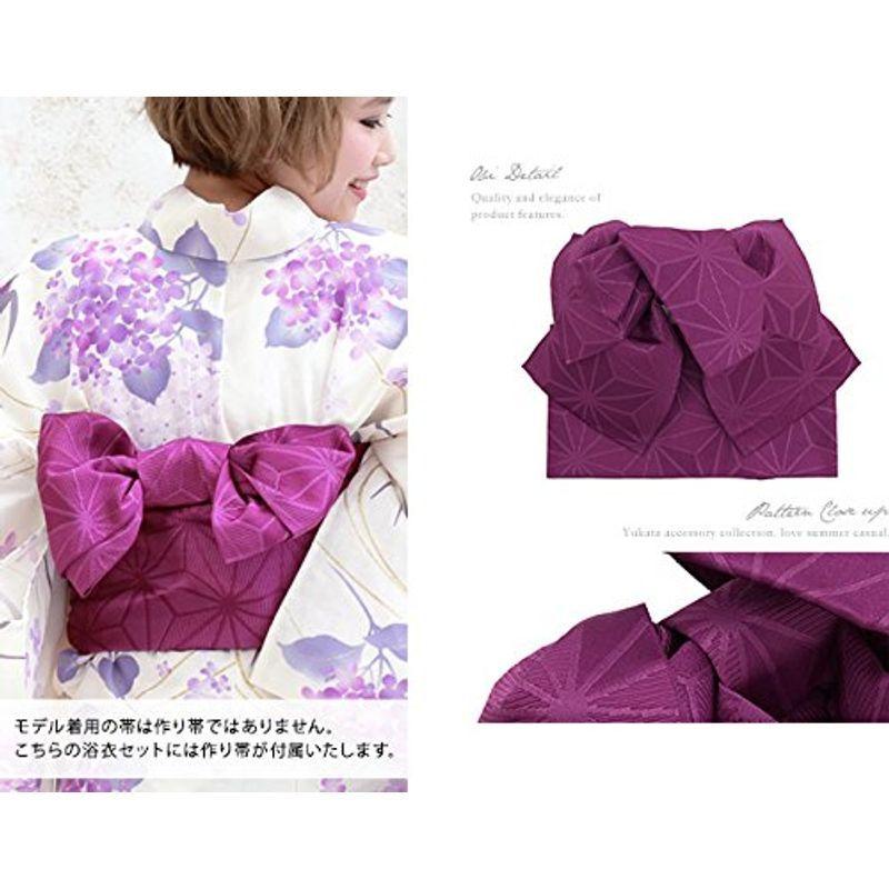 (ソウビエン) 浴衣セット レディース レトロ bonheur saisons ボヌールセゾン 生成り色 アイボリー 紫陽花 ツバメ 燕 流