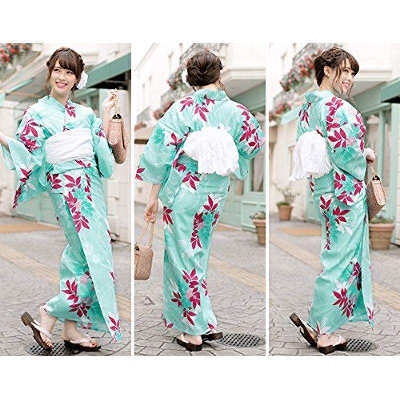 (ソウビエン) 浴衣セット レディース レトロ bonheur saisons ボヌールセゾン 青緑 ターコイズグリーン ピンク 白 南天 ソウビエン 浴衣セット レディース レトロ bonheur saisons ボヌールセゾン 青緑 ターコイズグリーン ピンク 南天