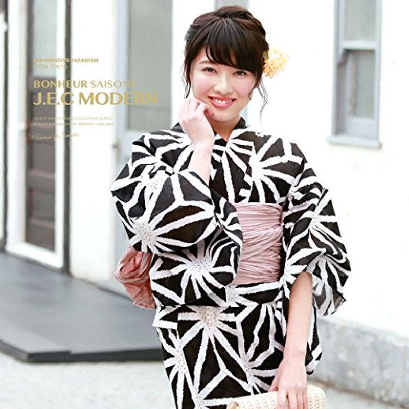(ソウビエン) 浴衣セット レディース レトロ bonheur saisons 黒 ブラック 白 ホワイト ピンクベージュ ラメ 麻の葉文 ソウビエン 浴衣セット レディース レトロ bonheur saisons ブラック ホワイト ピンクベージュ ラメ 麻の葉文