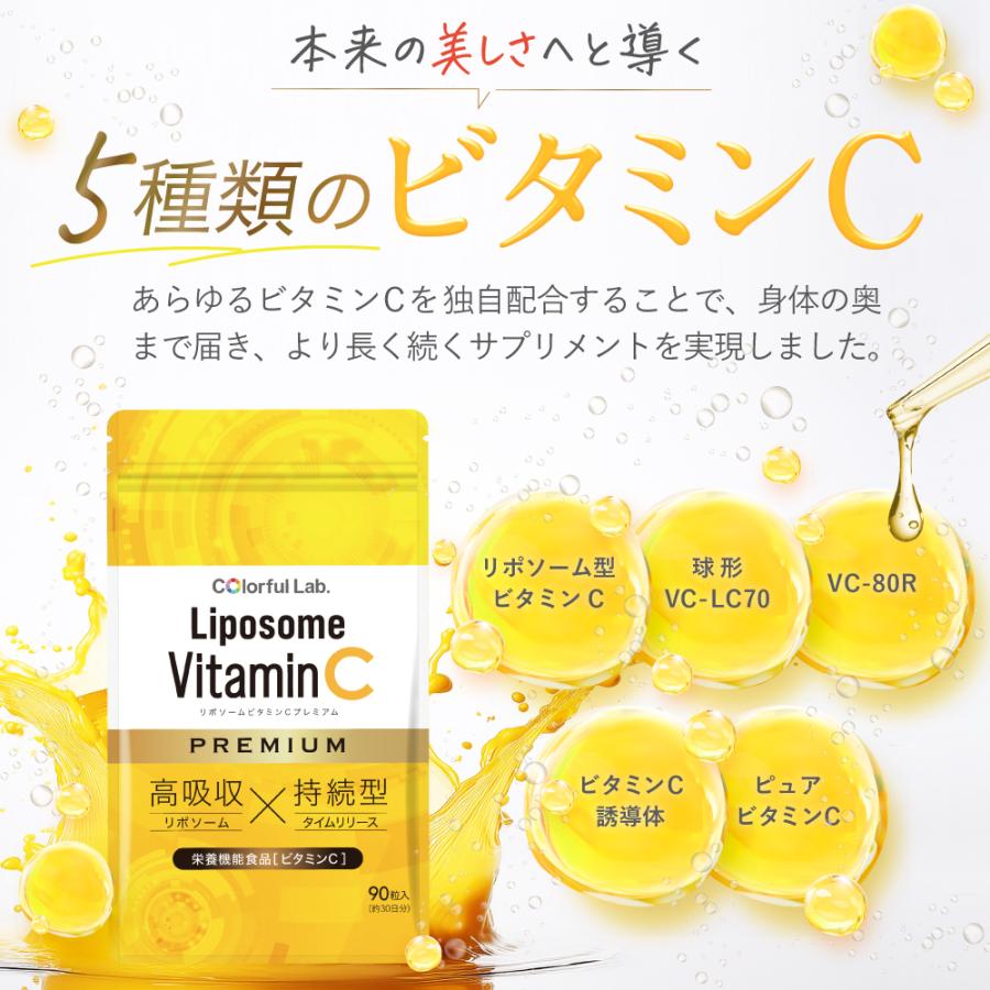 2袋セット】リポソーム ビタミンC サプリ 1000mg 持続型 タイム