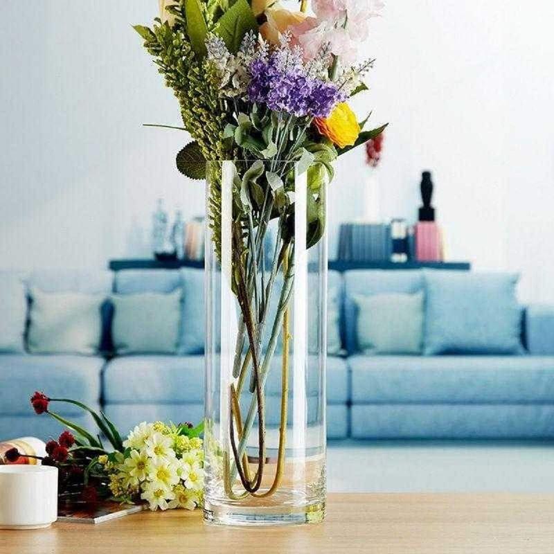 ガラスの花瓶 透明 花器 フラワーベース 30cm ガラスベース ガラスボトル アレンジ インテリア 水栽培 生け花 造花 おしゃれ シンプ