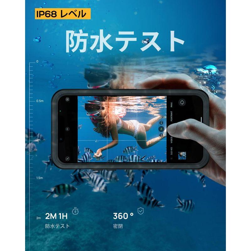 Lanhiem iPhone 14 Plus 防水ケース iPhone 14 Plus ケース 5G 完全防水 IP68米軍規格 Face｜colorful-market｜03