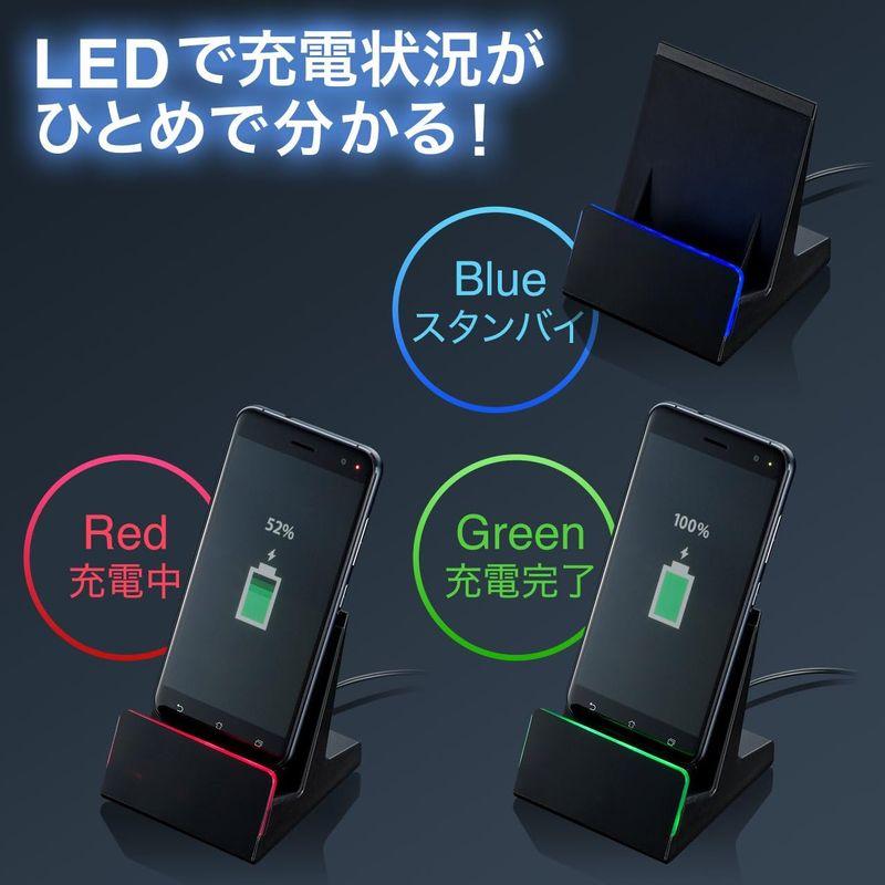 サンワダイレクト スマホスタンド 卓上 マグネット Type-C/microUSB 2A対応 充電状況LED付き 200-STN031｜colorful-market｜05