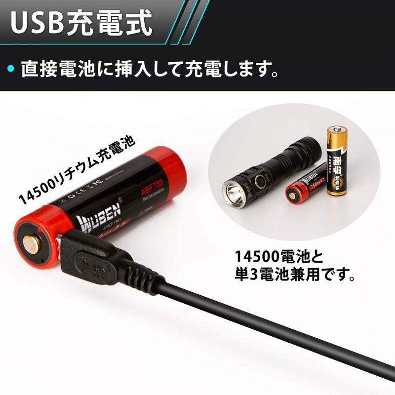 WUBEN (国内正規品) USB 充電式 小型 LED フラッシュライト強力 900ルーメン 防水 IP68 ブラック E05 ミニ 軽量｜colorful-market｜05