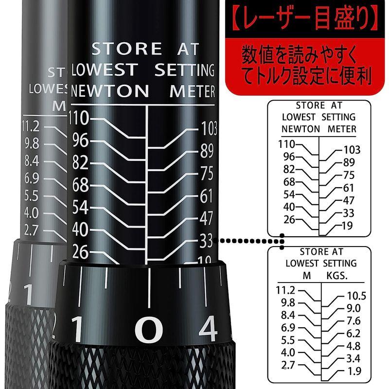 トルクレンチ 車 バイク Jneit 差込角9.5 mm (3/8インチ) 19~110 Nm プリセット型 とるくレンチ 75 mmエクス｜colorful-market｜02