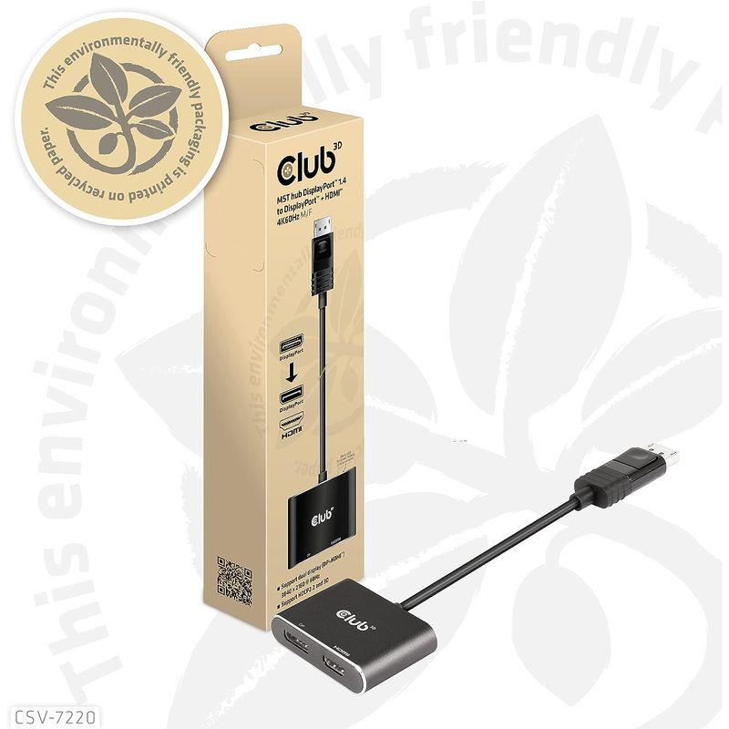 Club 3D MST ハブ DisplayPort 1.4 to DisplayPort + HDMI 4K60Hz オスメス デュアル｜colorful-market｜02