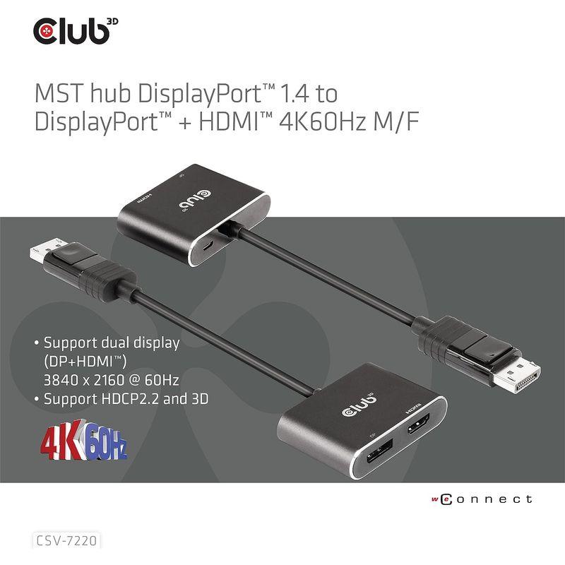 Club 3D MST ハブ DisplayPort 1.4 to DisplayPort + HDMI 4K60Hz オスメス デュアル｜colorful-market｜09