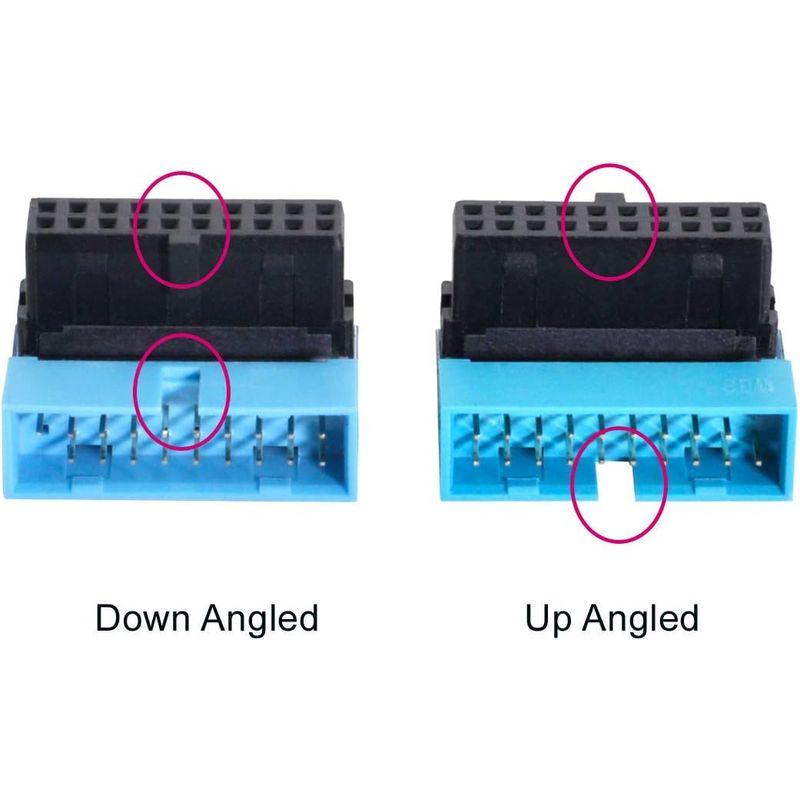 Cablecc USB 3.0 20ピン オス-メス 延長アダプター 上下向き90度 マザーボード用(上向き)｜colorful-market｜03